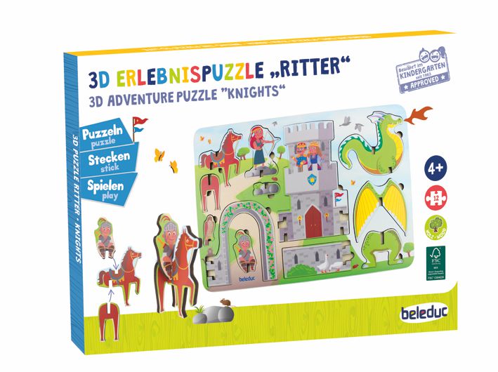 3D Erlebnispuzzle Ritter 12 Teile